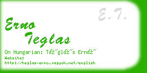 erno teglas business card